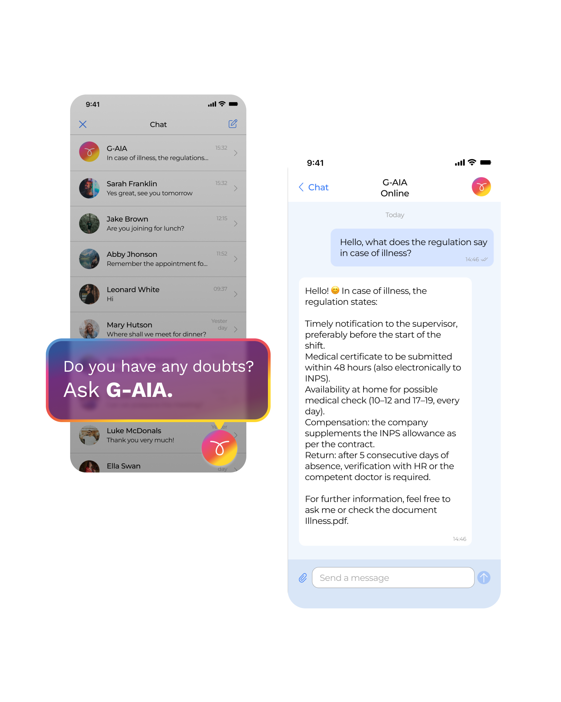 AI chat for answers on company