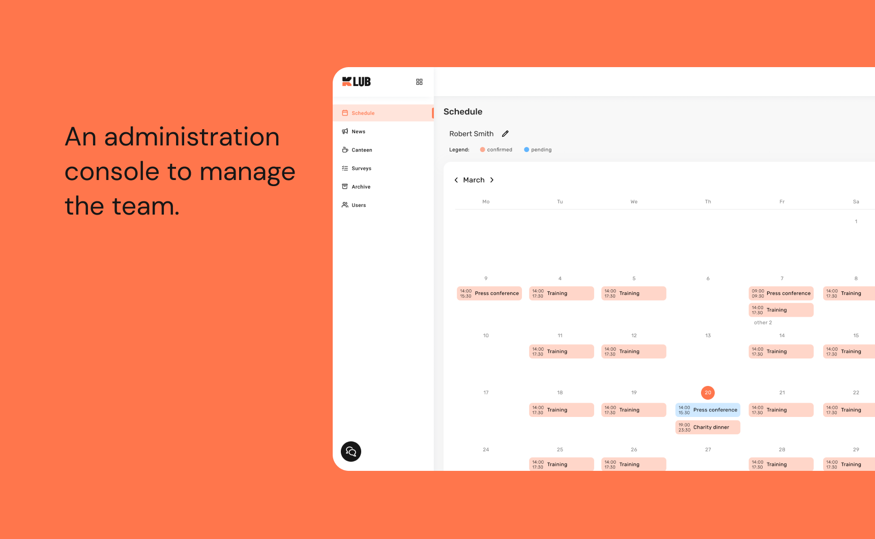 Klub is the software to manage sports team