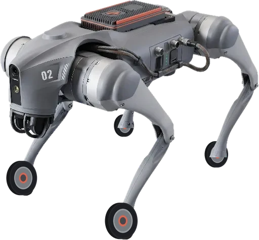Carmelo, a Unitree Go2‑W wheeled quadruped robot with a Gulliver payload